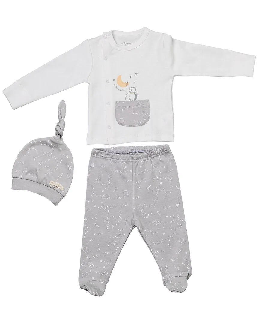 Andywawa 3Pc Penguin Graphic Outfit & Hat