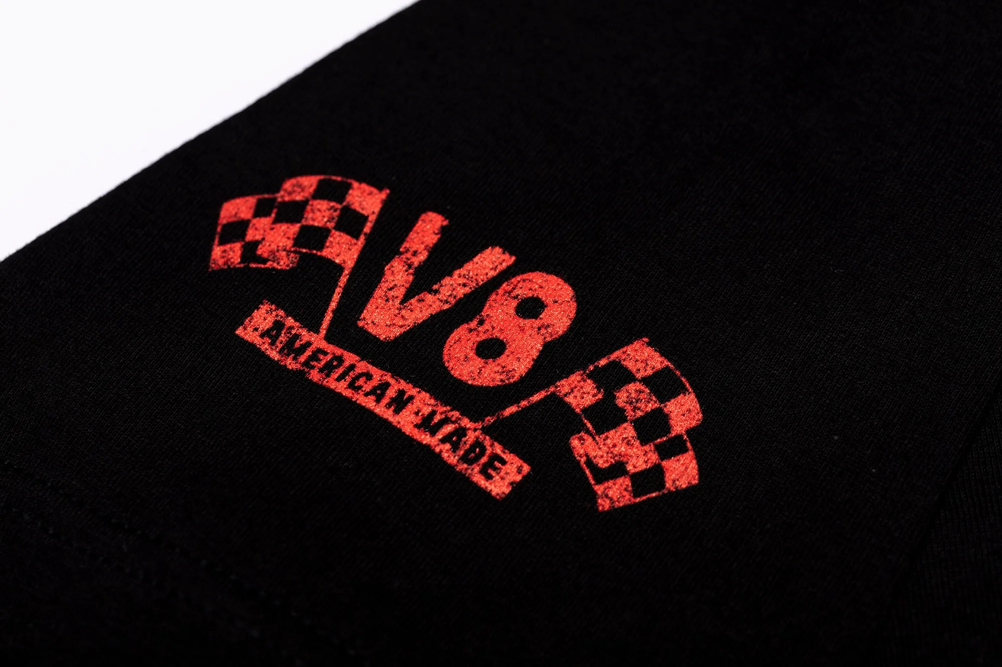 Black Checkered Flag Flaming Finish Tee Shirt