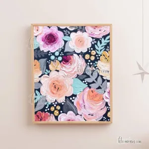Bright Acrylic Florals Art Print
