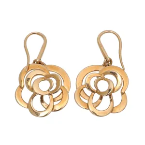 Chanel 18K Yellow Gold Fil De Camelia Earrings