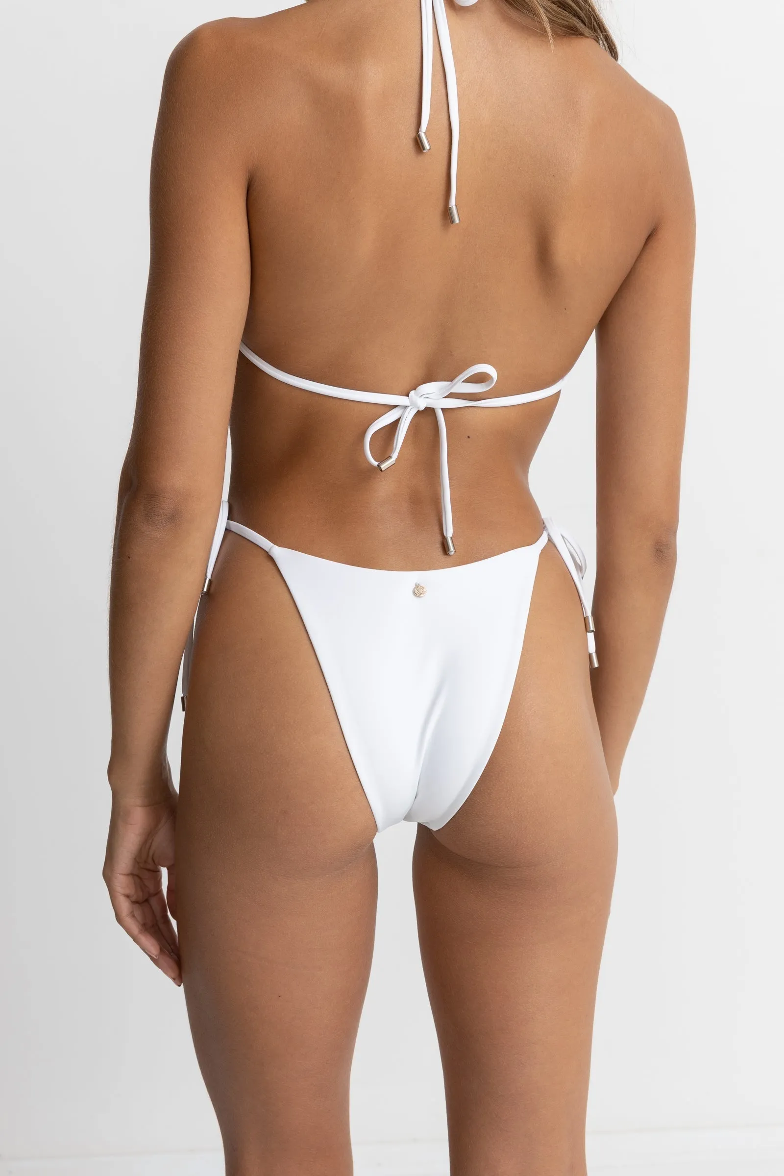 Classic Tie Side Hi Cut Pant White