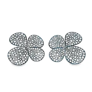 Clover-Shaped Diamond Stud Earrings
