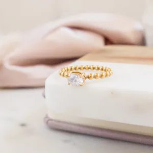 Cubic Zirconia Beaded Ring