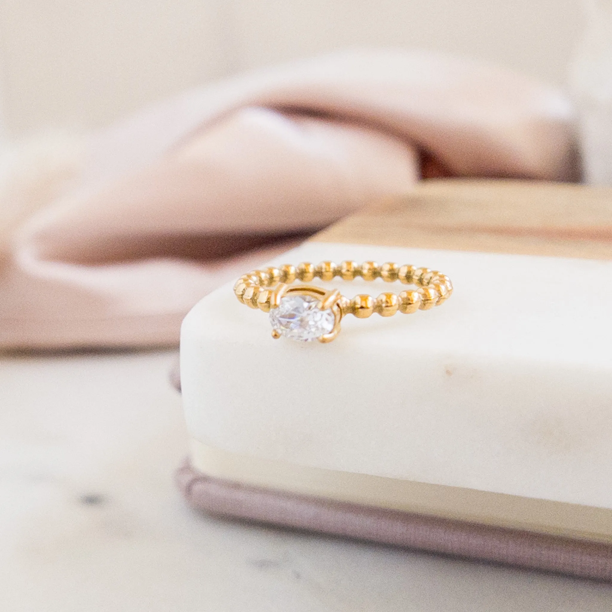 Cubic Zirconia Beaded Ring