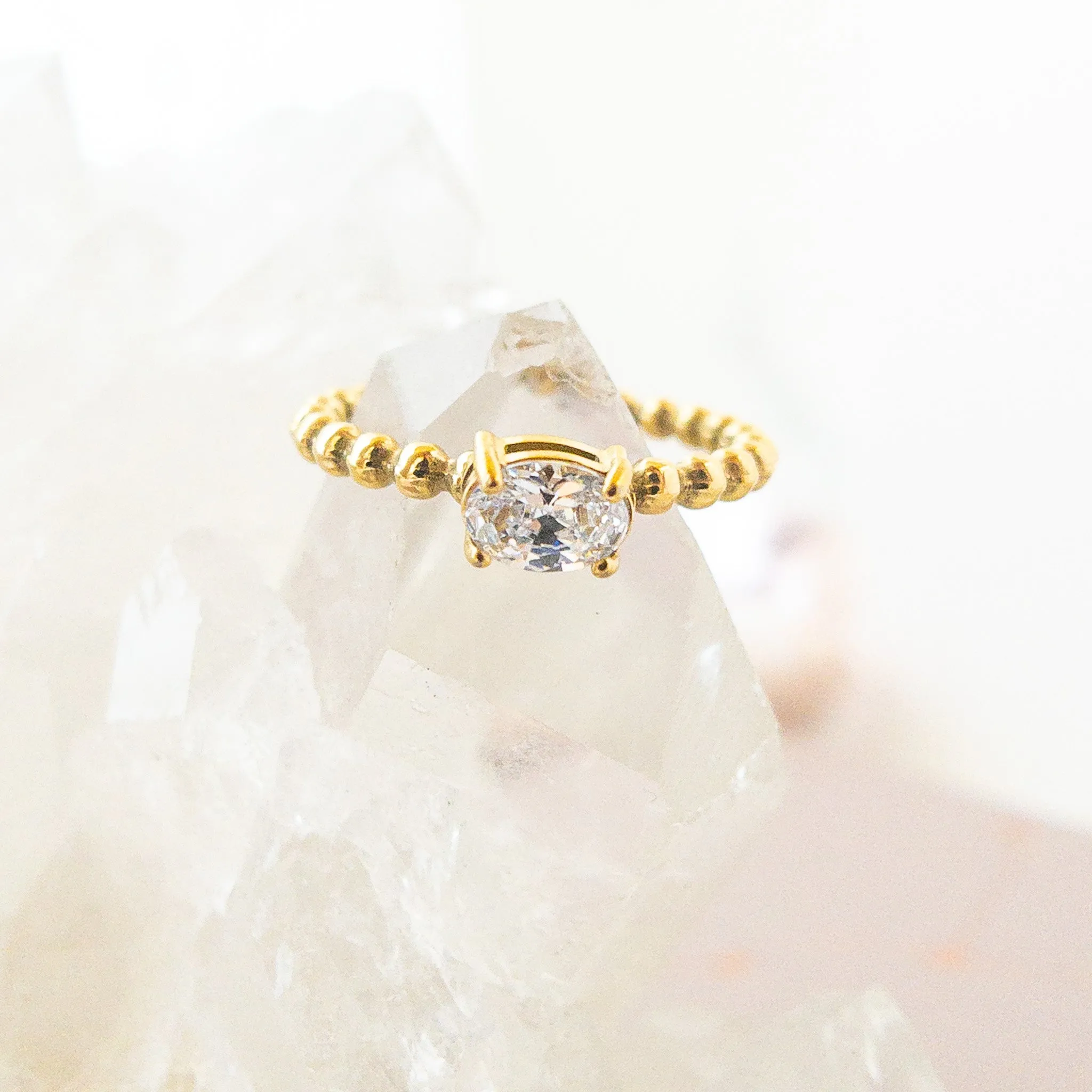Cubic Zirconia Beaded Ring