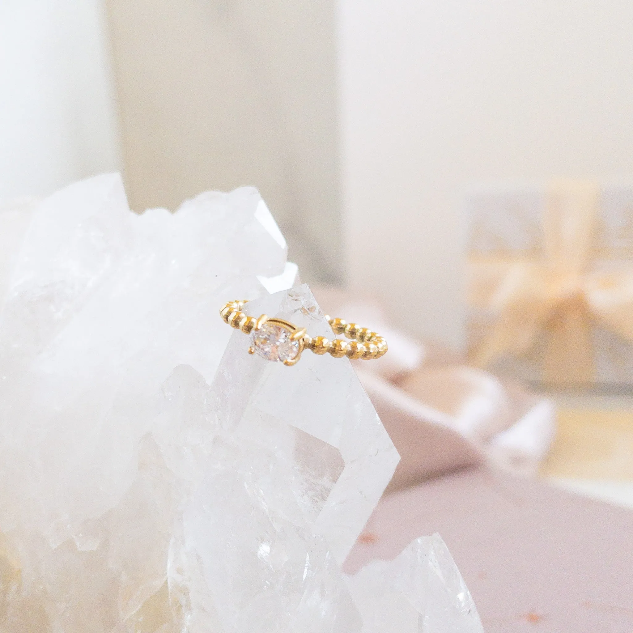 Cubic Zirconia Beaded Ring