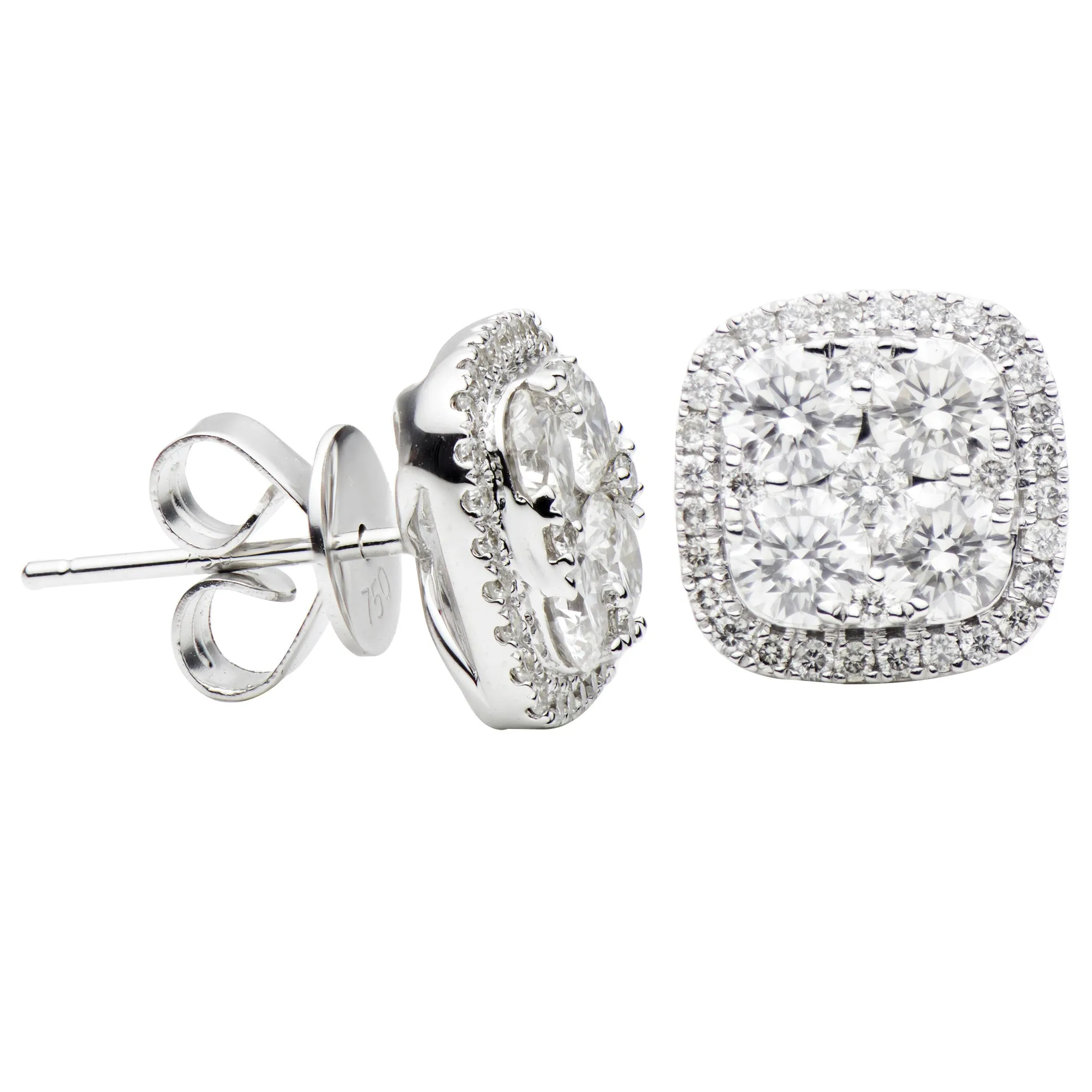 Diamond and White Gold Stud Earrings