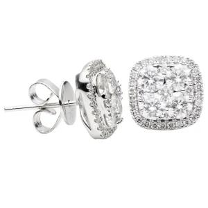 Diamond and White Gold Stud Earrings