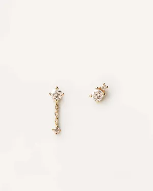 Diamonds and Gold Asymetric Studs