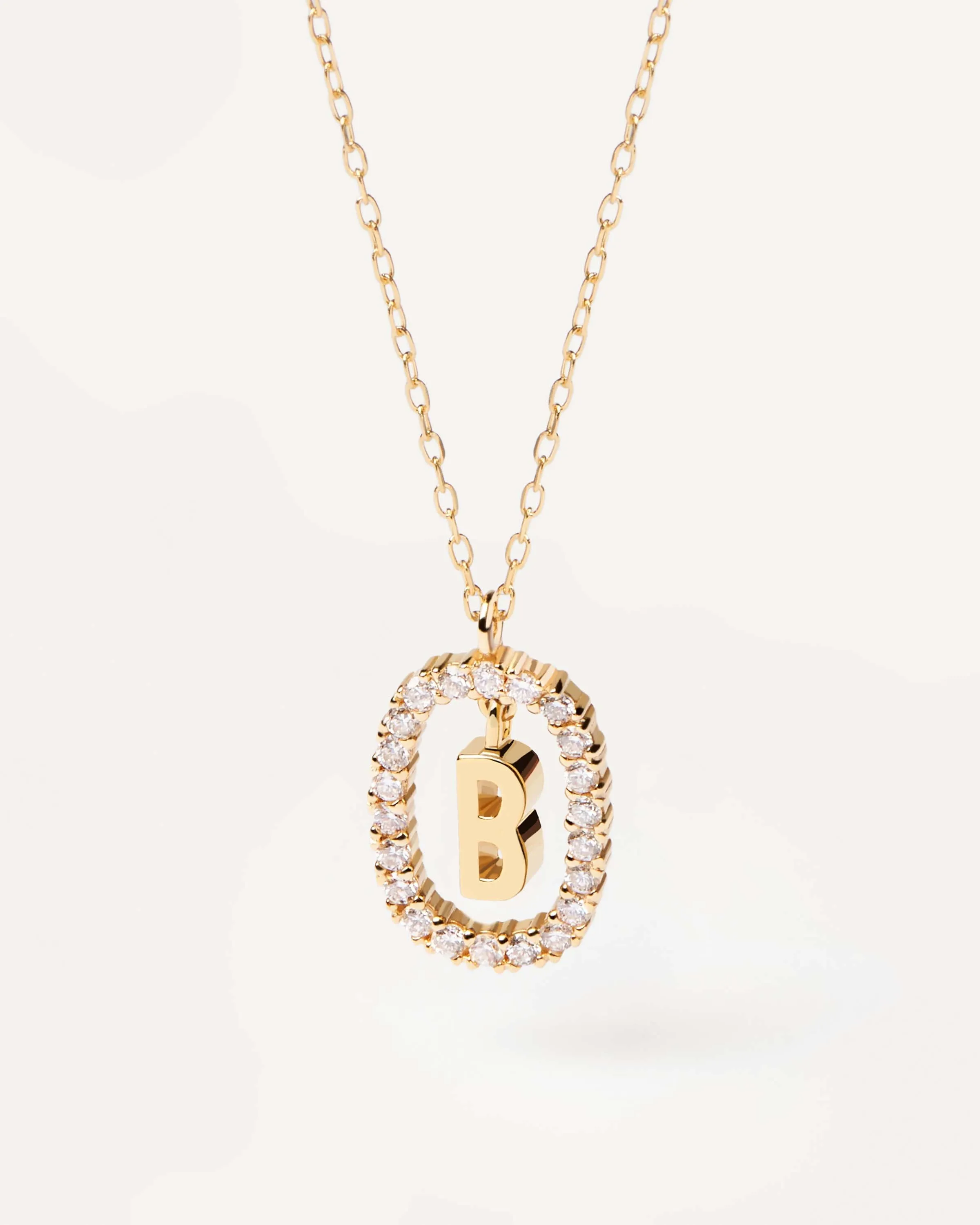 Diamonds and Gold Letter B Necklace