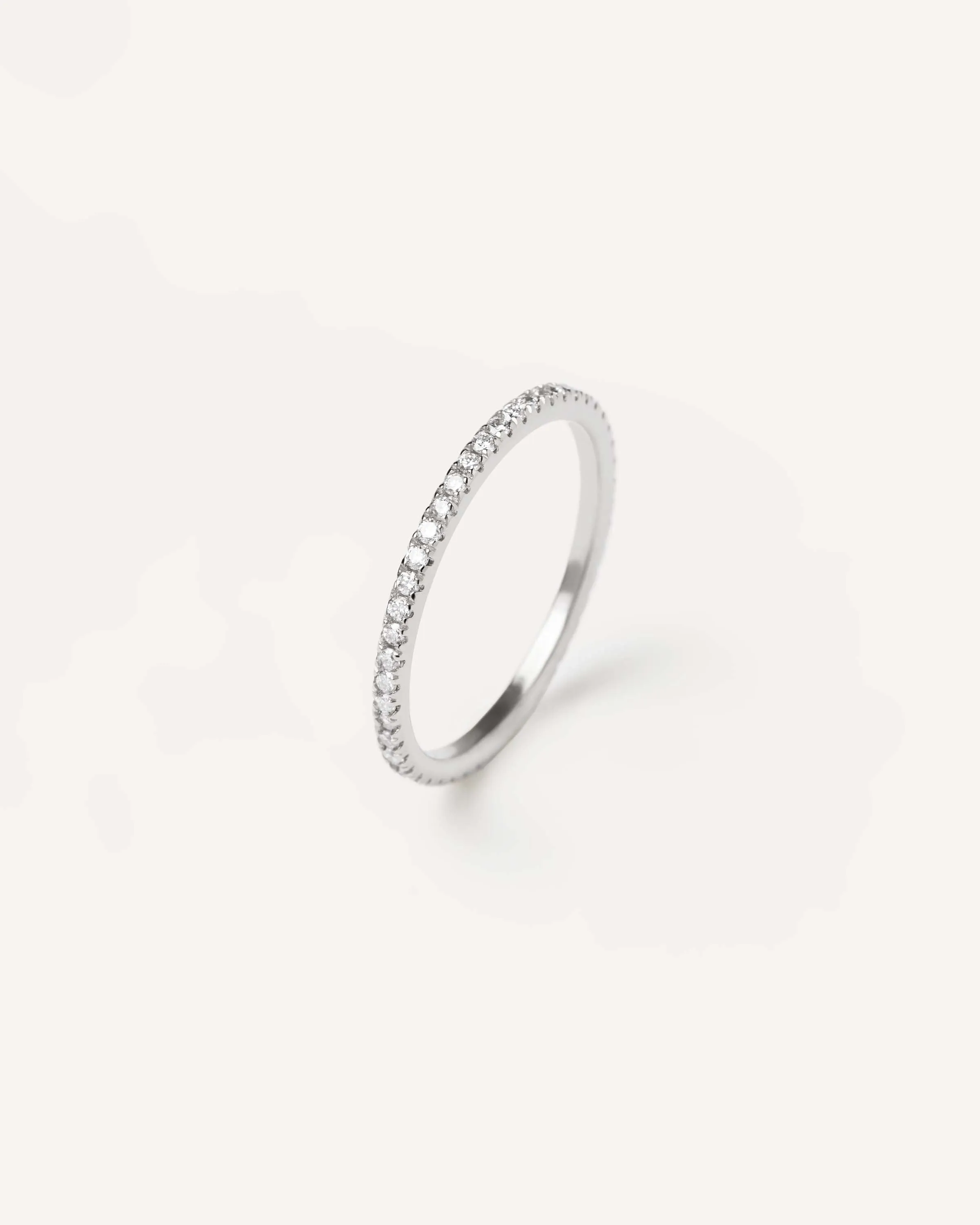 Diamonds and White Gold Eternity Mini Ring