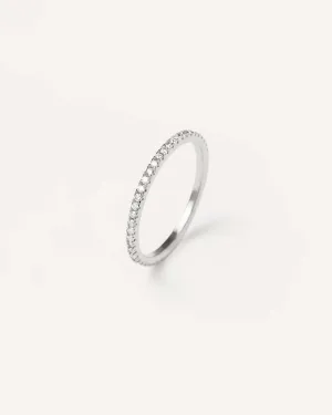 Diamonds and White Gold Eternity Mini Ring