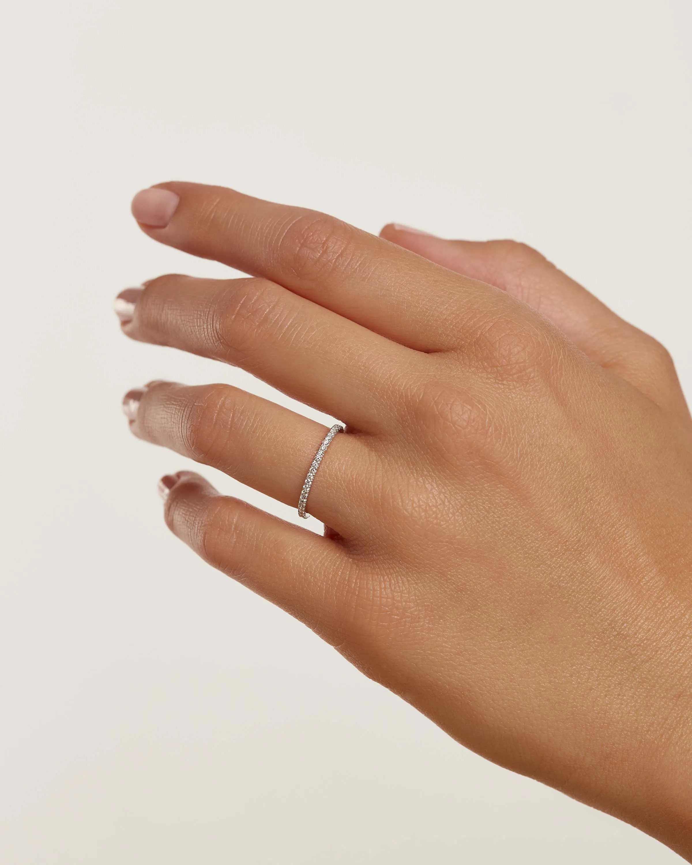 Diamonds and White Gold Eternity Mini Ring