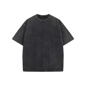 Heavyweight Washed Black Minimal T-Shirt