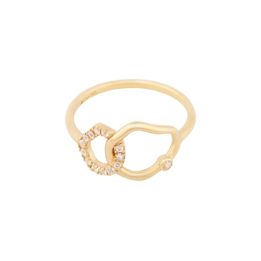 Infinity Link Pave 14K Gold Vermeil Ring