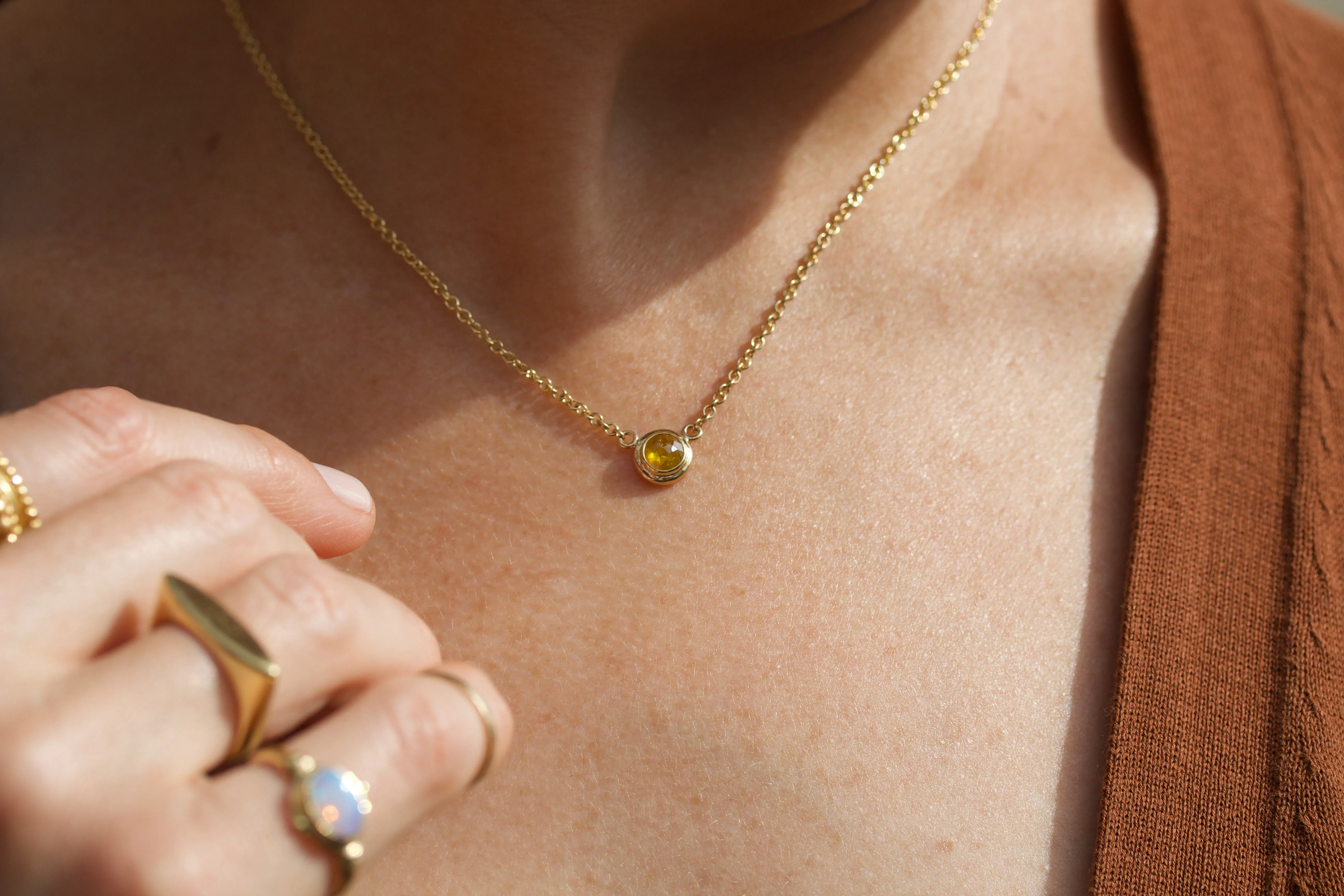 Rose Cut Diamond Necklace