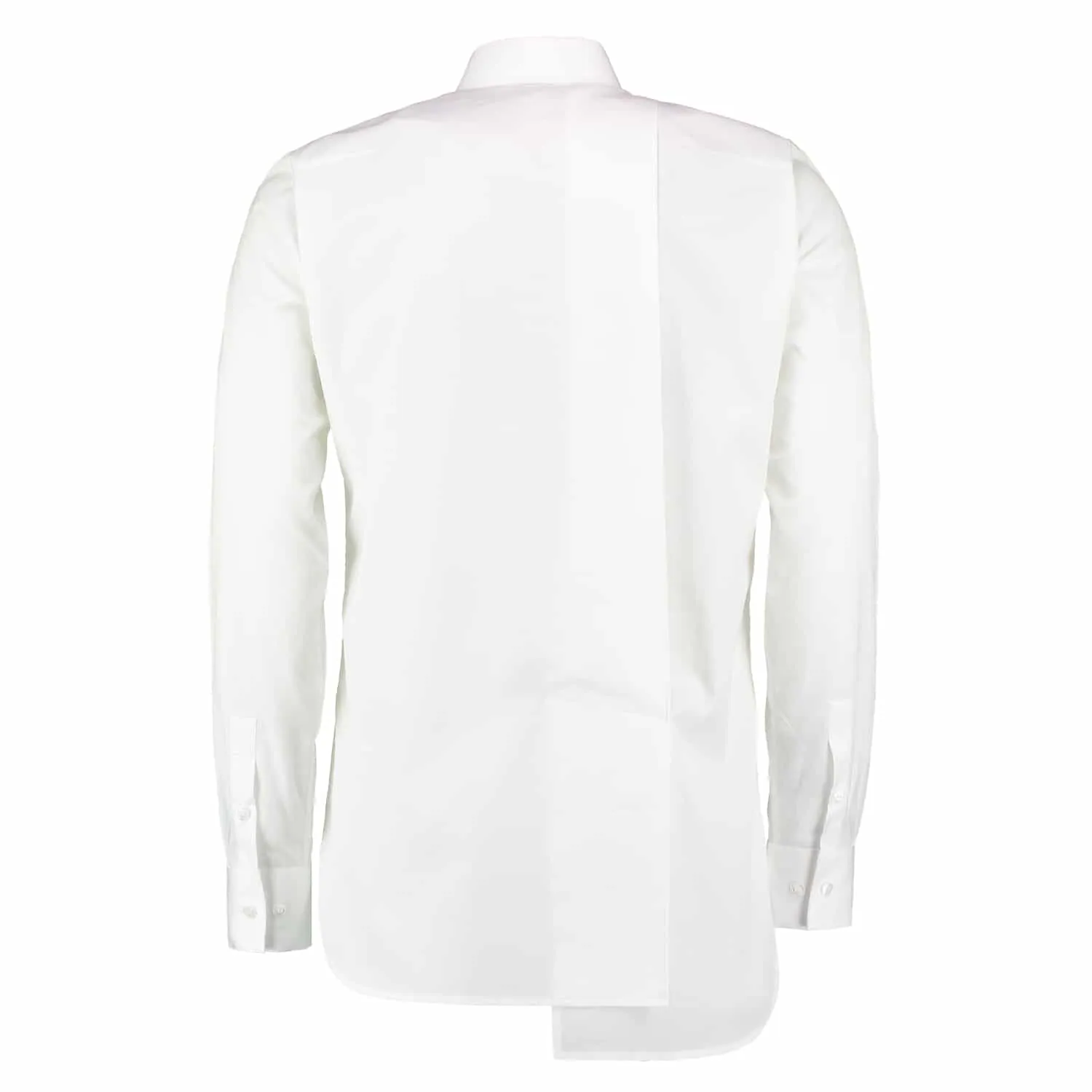 Slim-Fit Shirt with Pleated Back - White