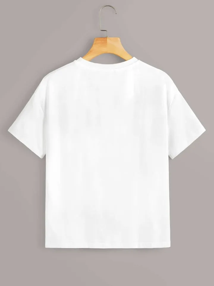 Slogan graphic tee in white