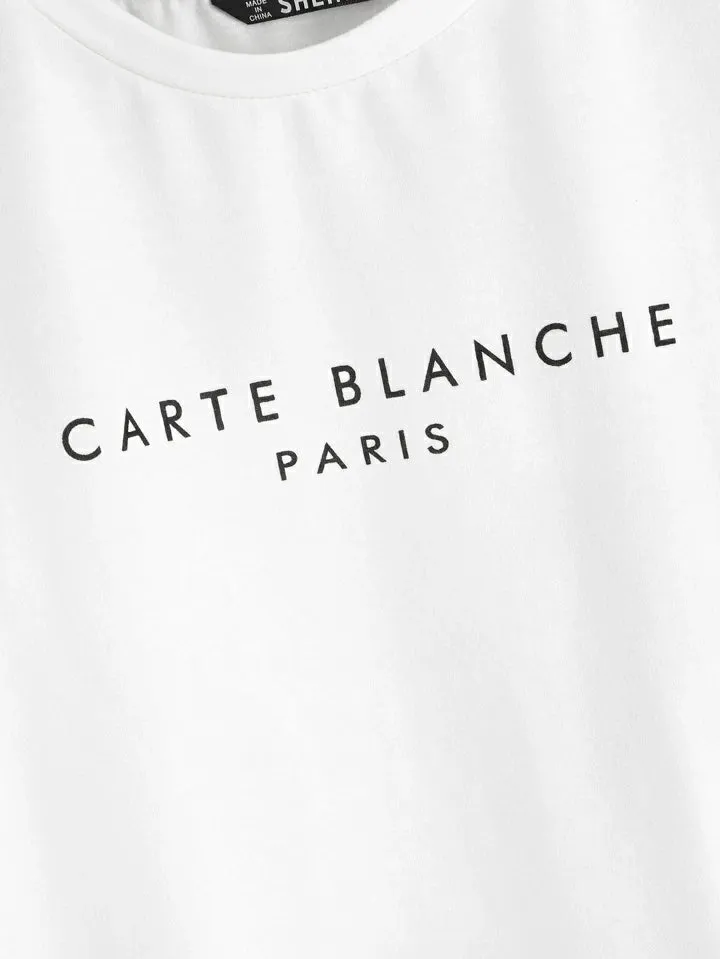 Slogan graphic tee in white
