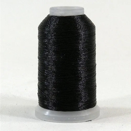 YLI Fine Metallic in Black, 500yd Spool
