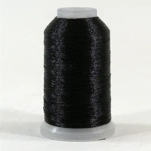 YLI Fine Metallic in Black, 500yd Spool