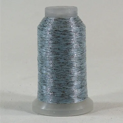 YLI Fine Metallic in Silver Light Blue, 500yd Spool