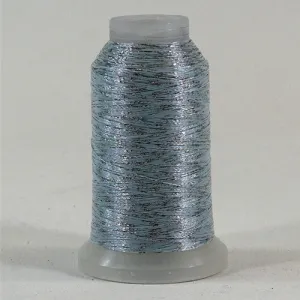YLI Fine Metallic in Silver Light Blue, 500yd Spool